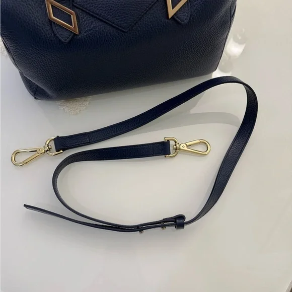 Versace Collection Vitello Handbag Blue Leather with Shoulder Strap and Dust Bag - Picture 11 of 13